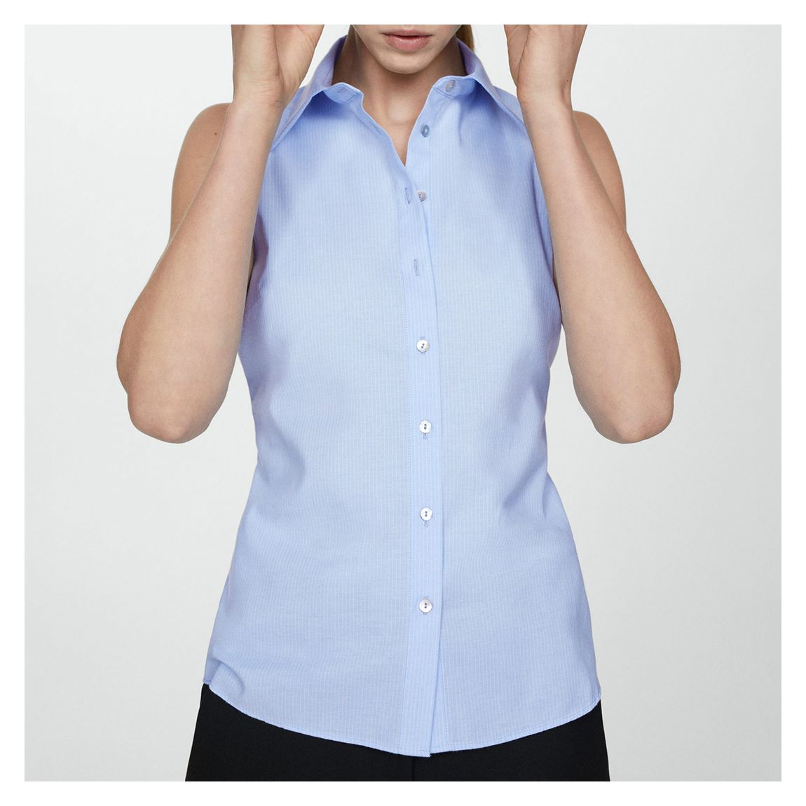 Blue Striped Sleeveless Shirt main product photo