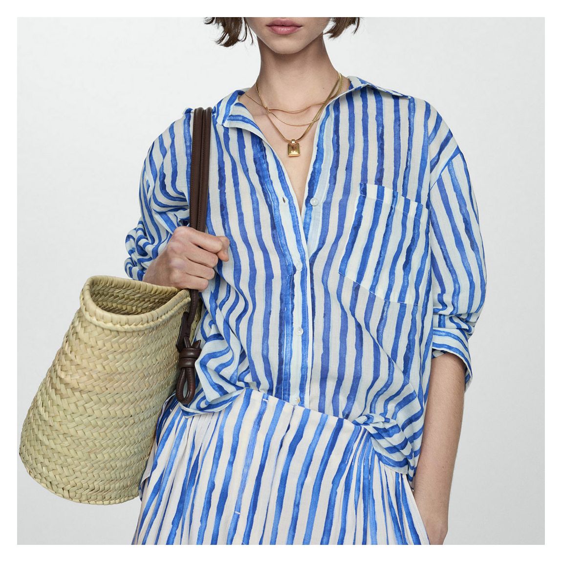 Off White Cotton Striped Shirt main product photo