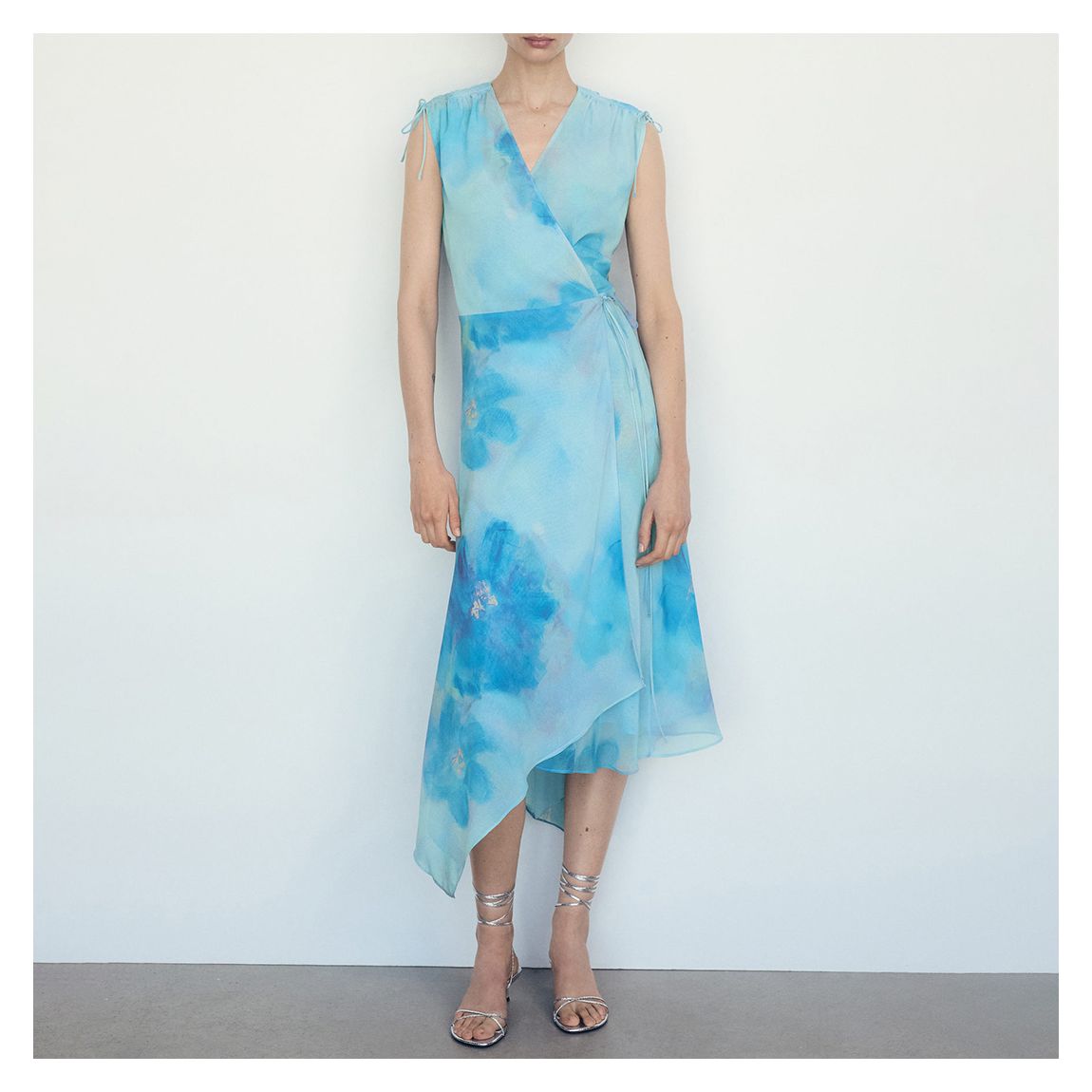 Blue Print Wrap Dress main product photo