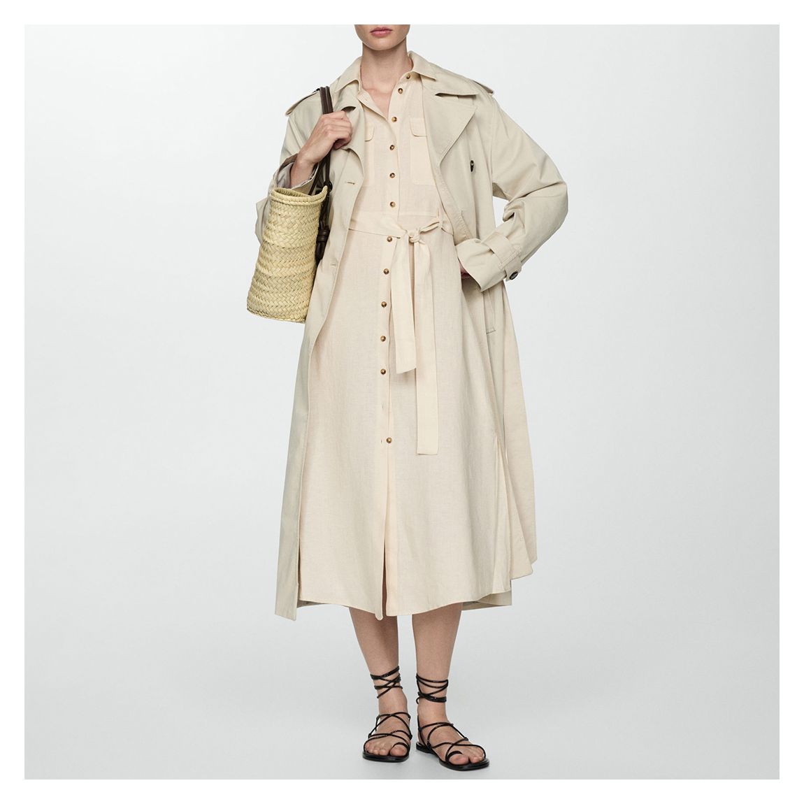 Natural Linen Shirty Dress main product photo