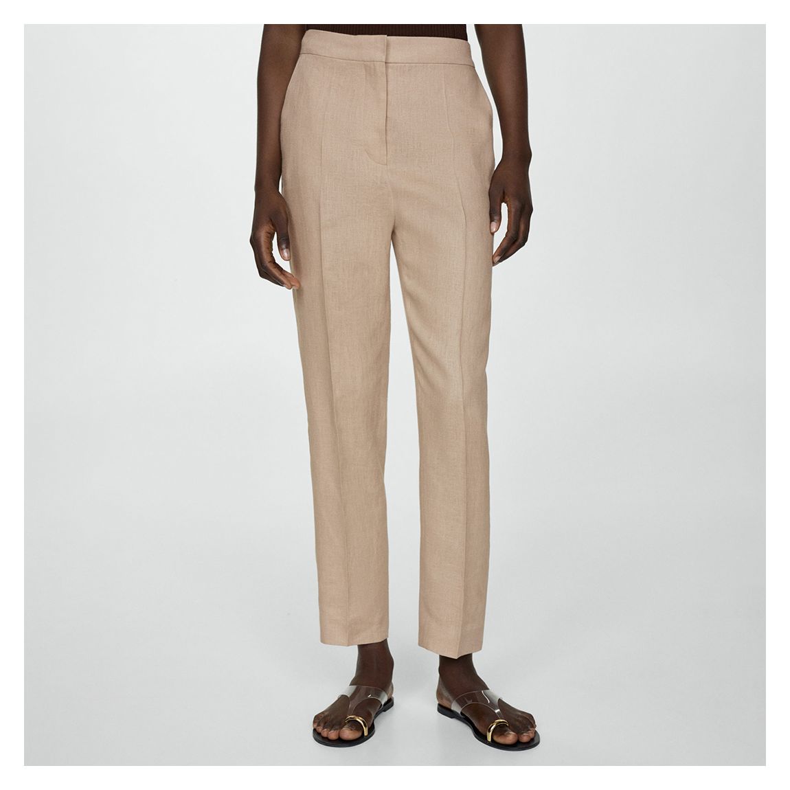 Light/Pastel Grey Linen Trousers main product photo
