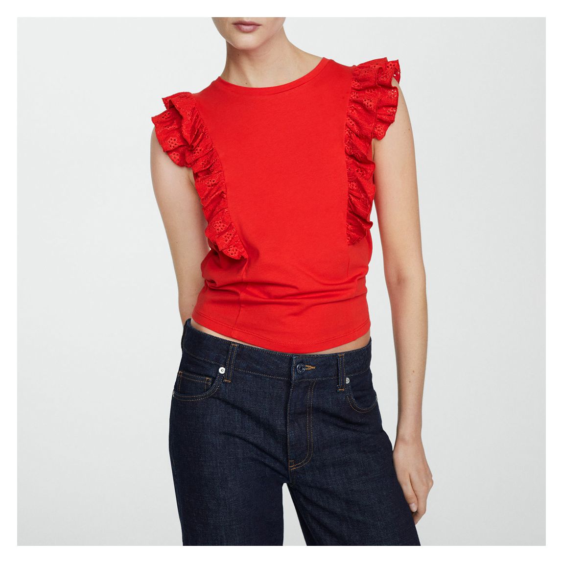 Red Frilled Top main product photo
