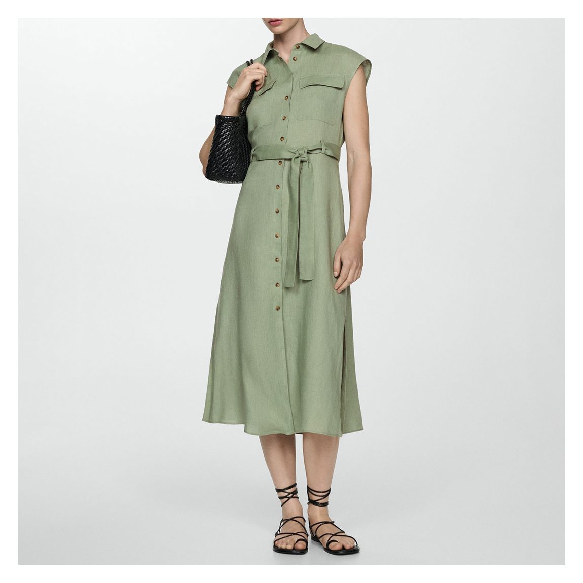 Sage Green Collared Dress main product photo