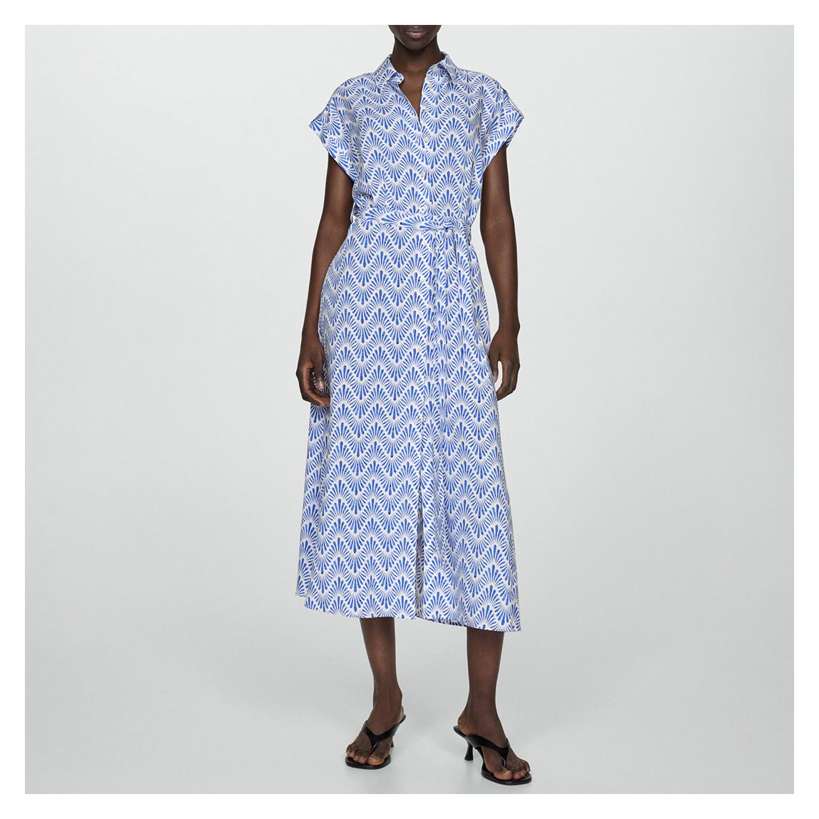 Blue Bow Shirt Dress main product photo