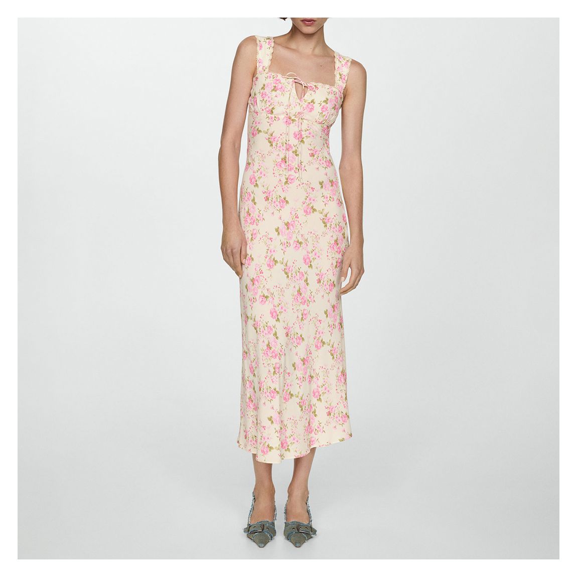 Off White Floral Dress main product photo