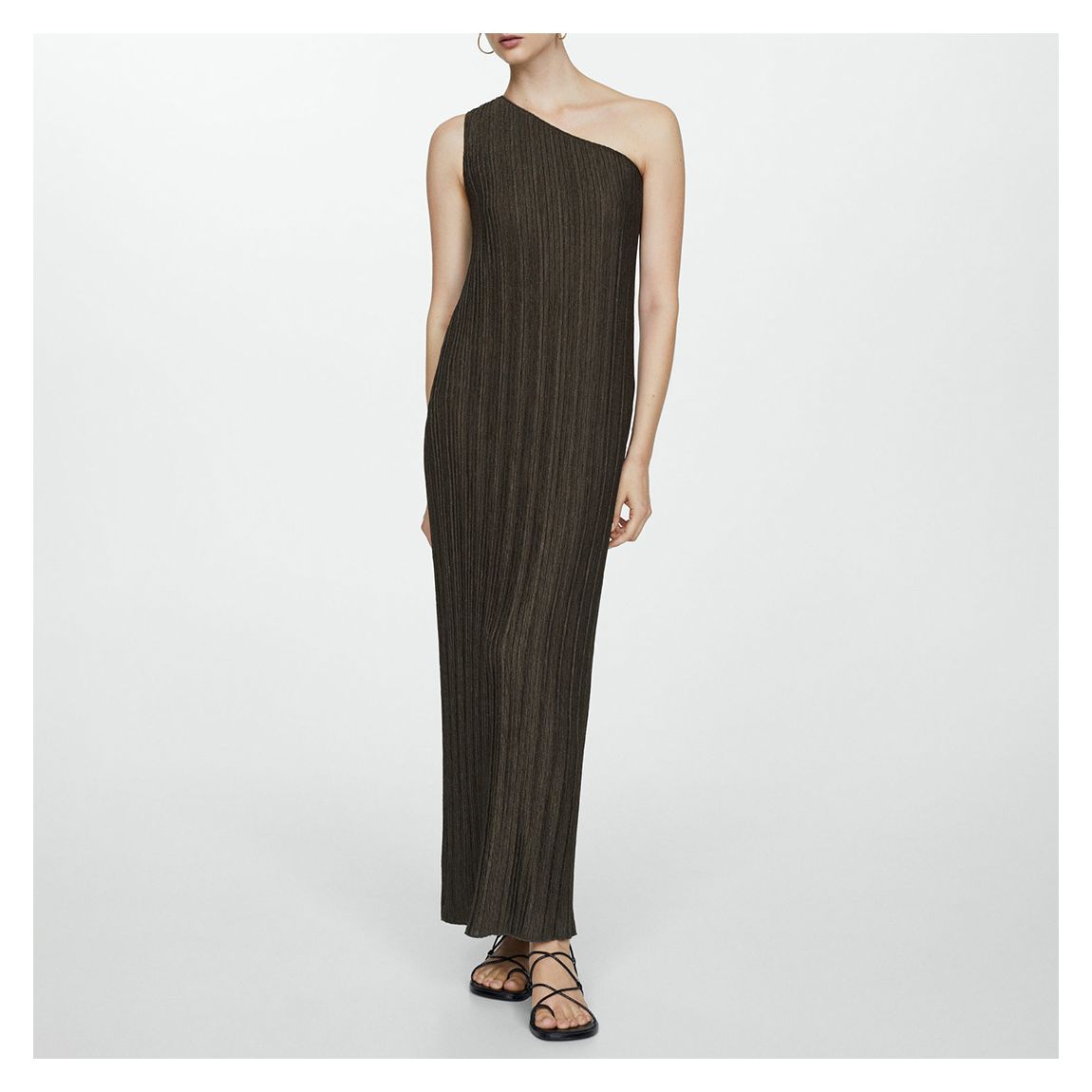 Khaki Asymmetrical Knit Dress main product photo