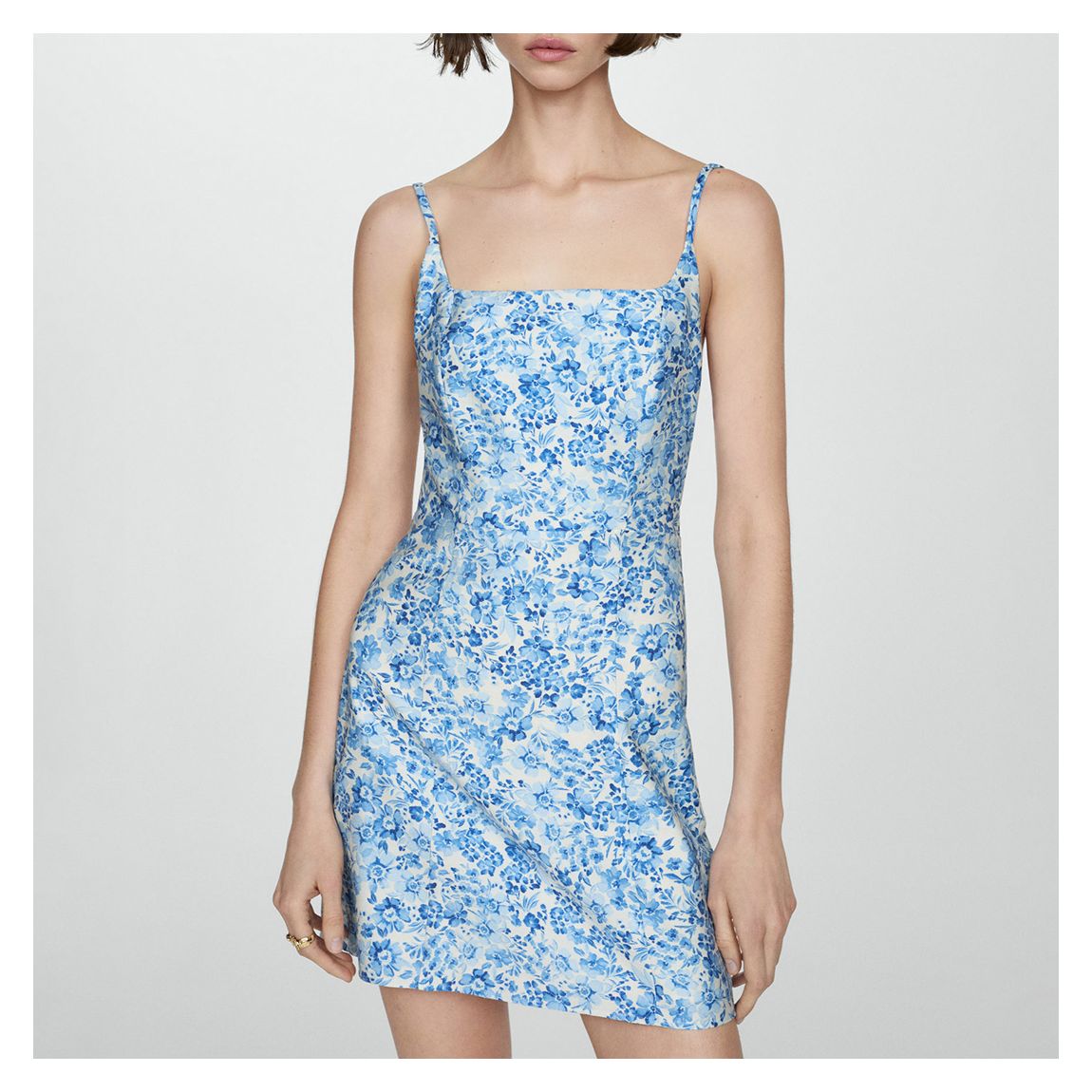 Blue Floral Print Dress main product photo
