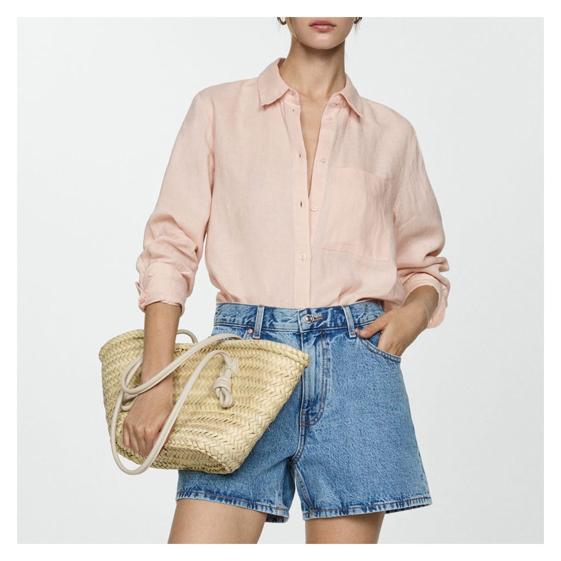 Pale Pink Linen Shirt main product photo