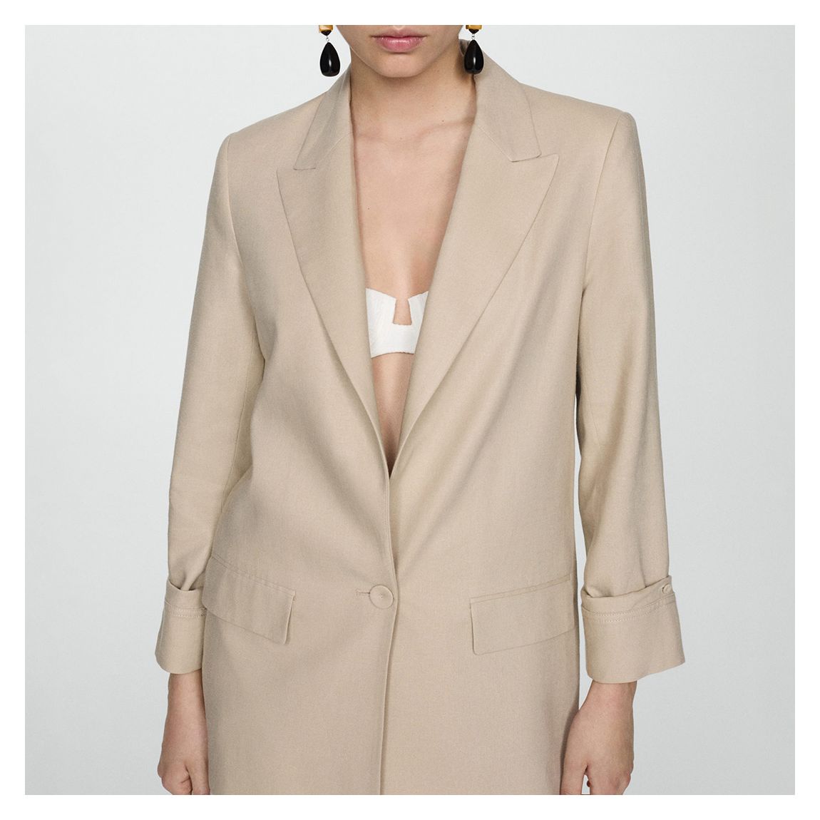 Light/Pastel Grey Linen Jacket main product photo