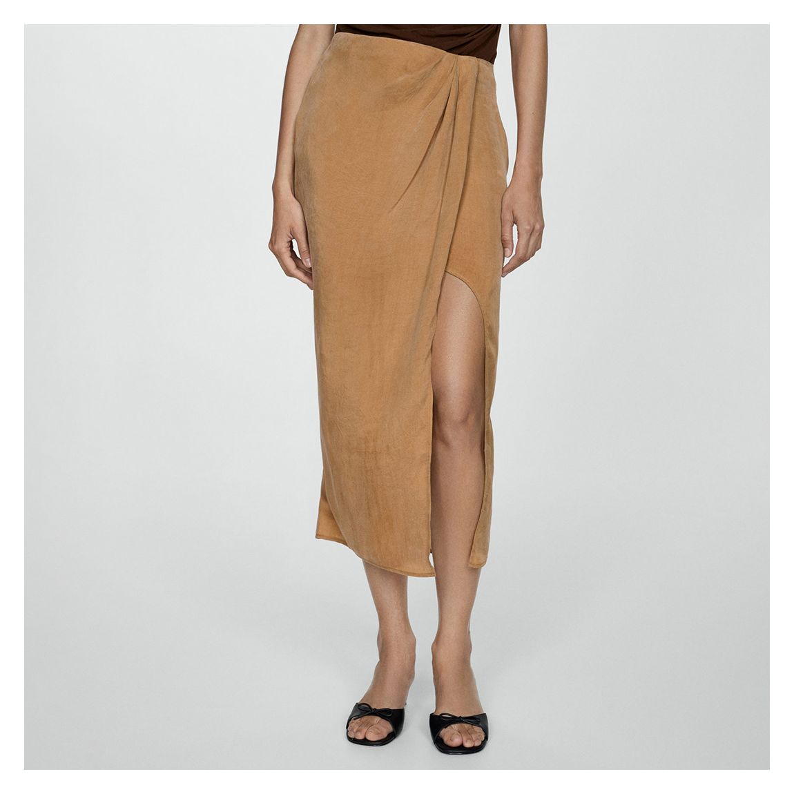 Tobacco Brown Lyocell Skirt main product photo