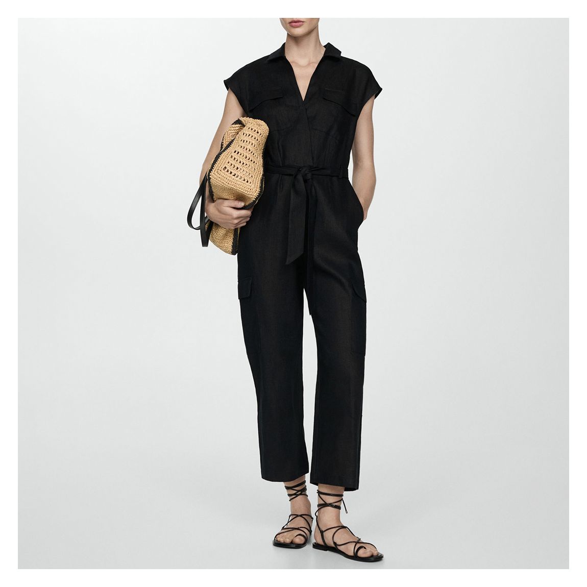 Black Sleeved Jumpsuit main product photo