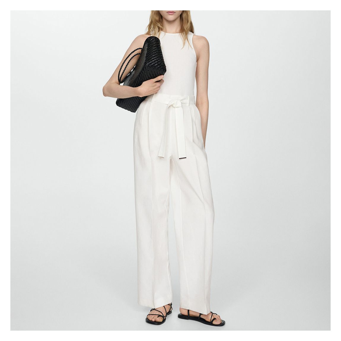 Off White Contrast-Linen Body Jumpsuit main product photo