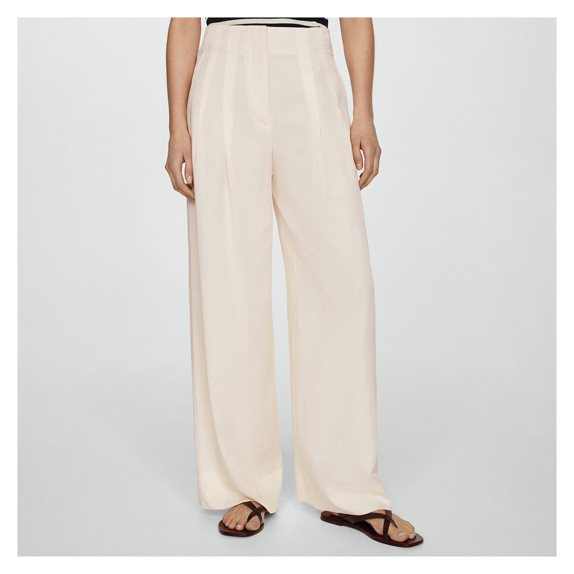 Ecru Darts Lyocell Trousers main product photo