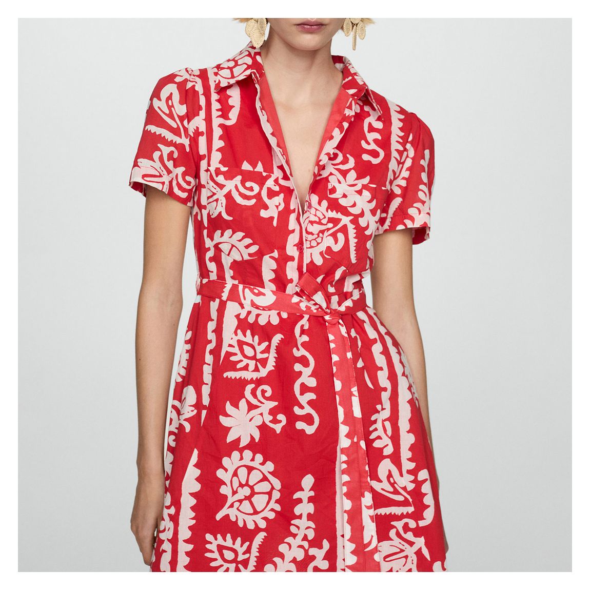 Red Printed Dress main product photo