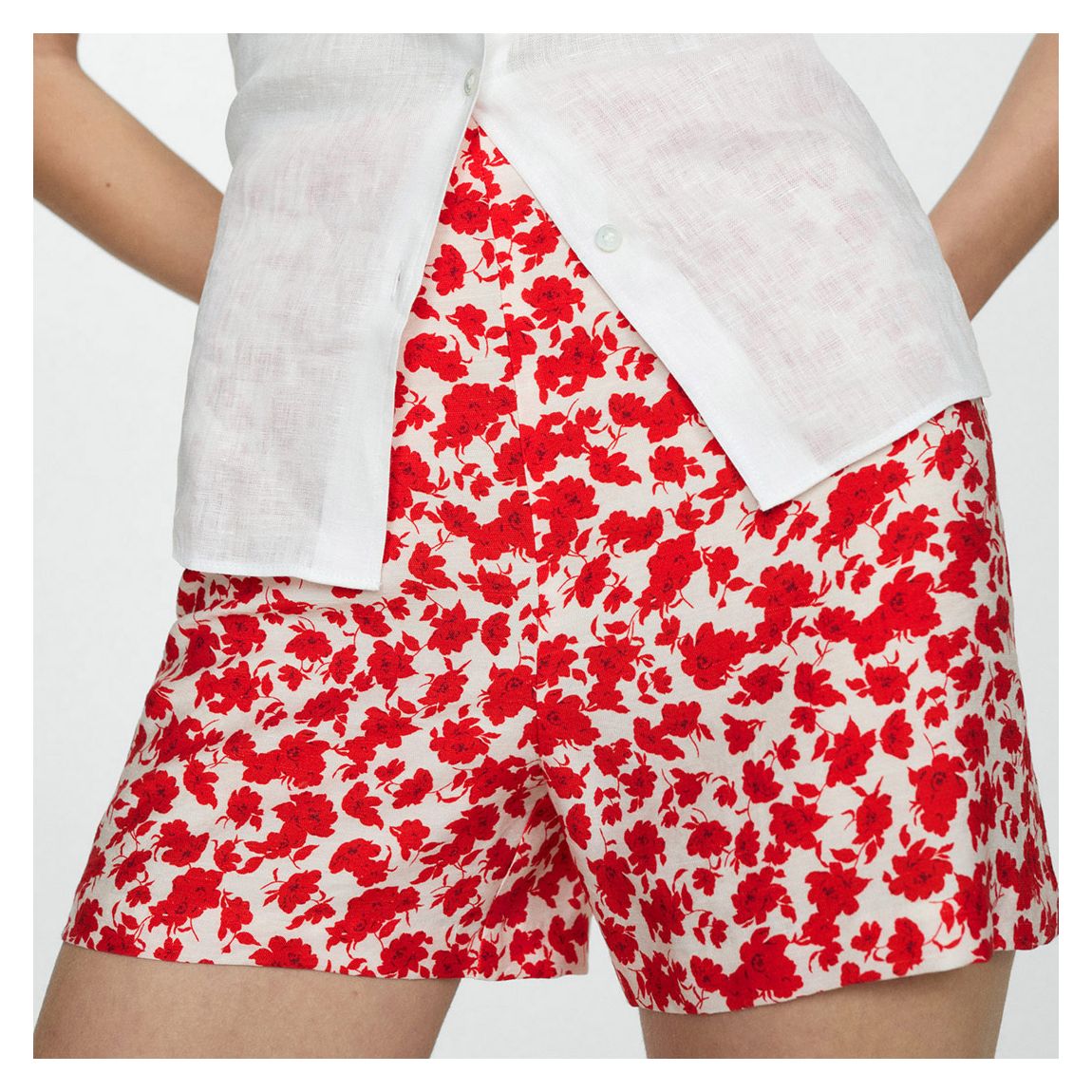 Red Printed Mini Short main product photo