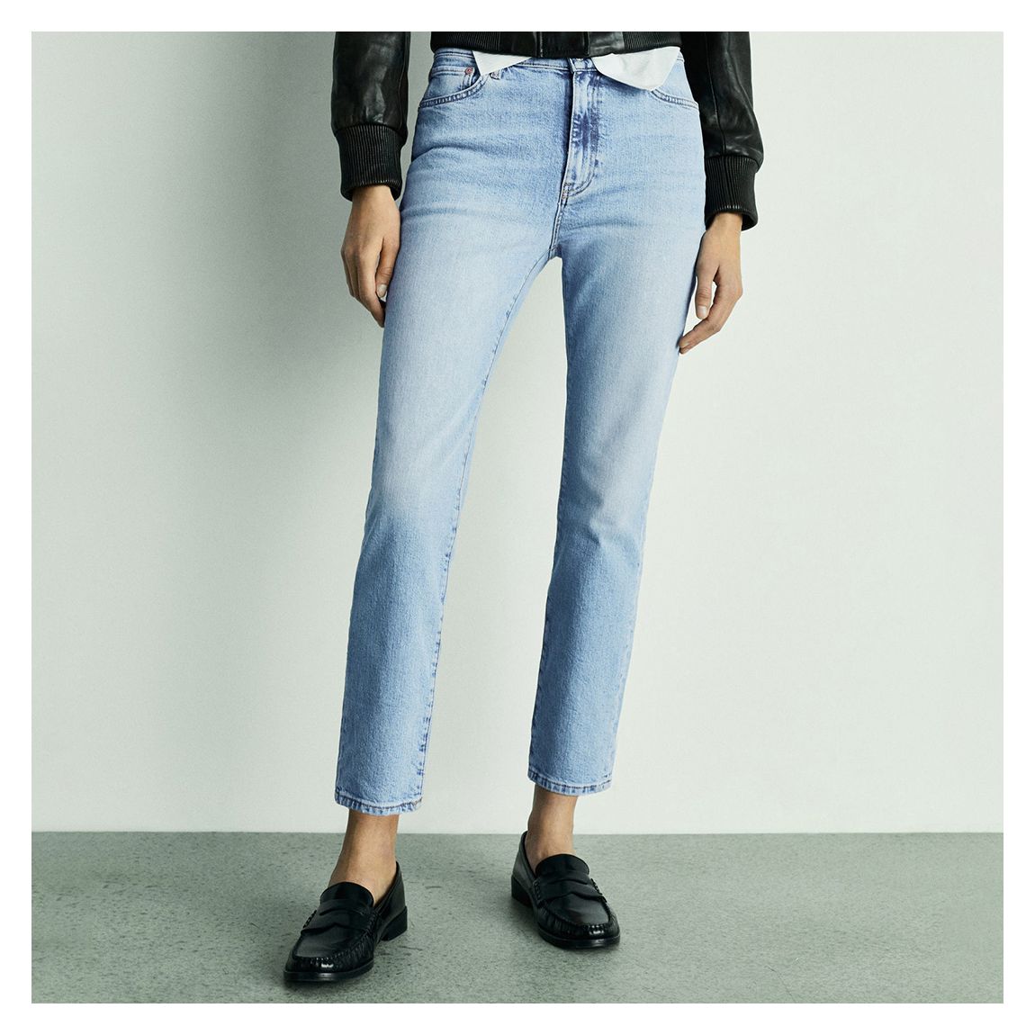 Medium Blue Claudia Slim-Fit Cropped Jeans main product photo