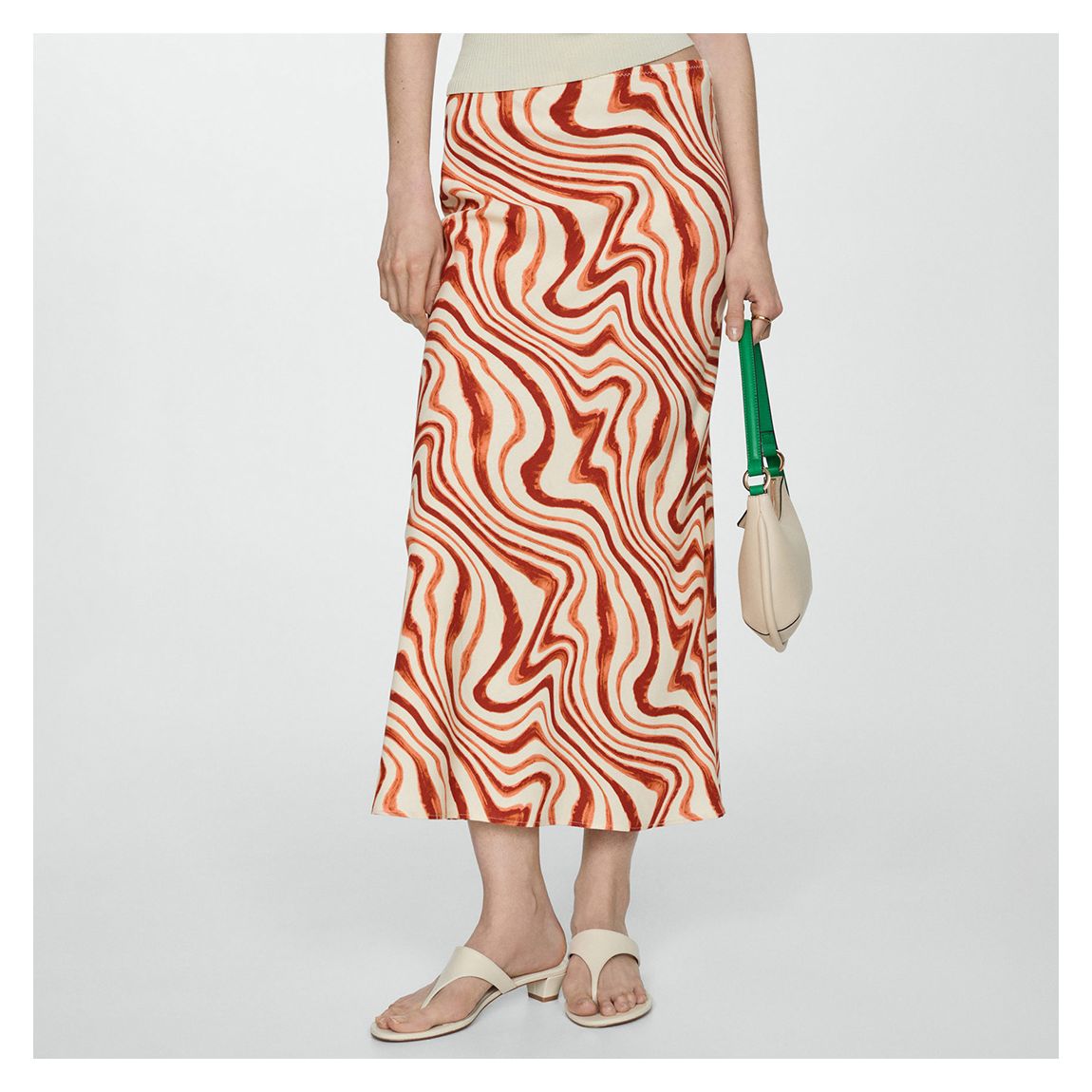Ecru Printed Long Skirt main product photo