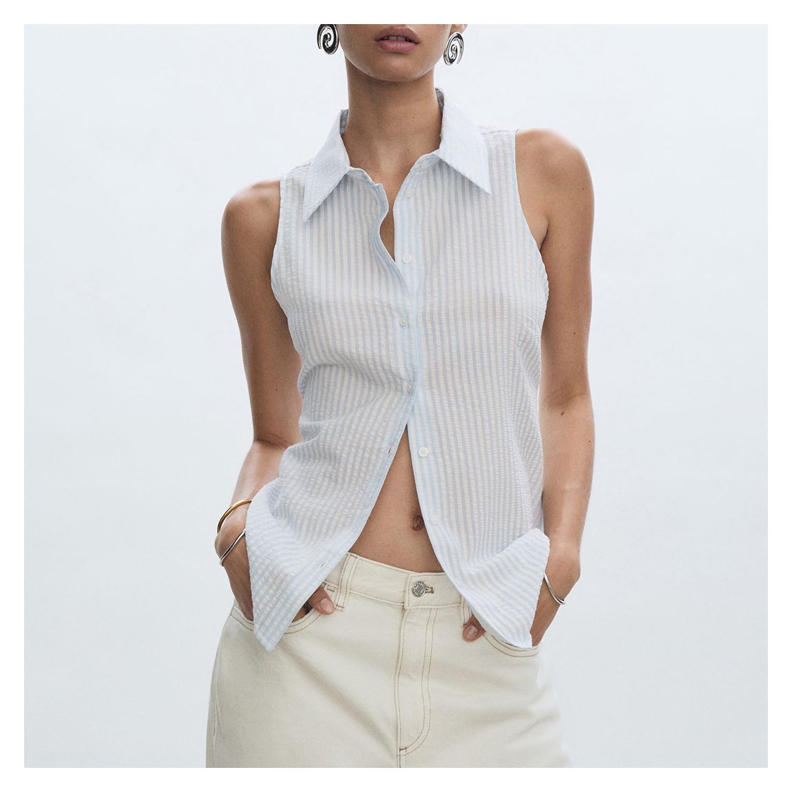 Blue Striped Textured Shirt main product photo