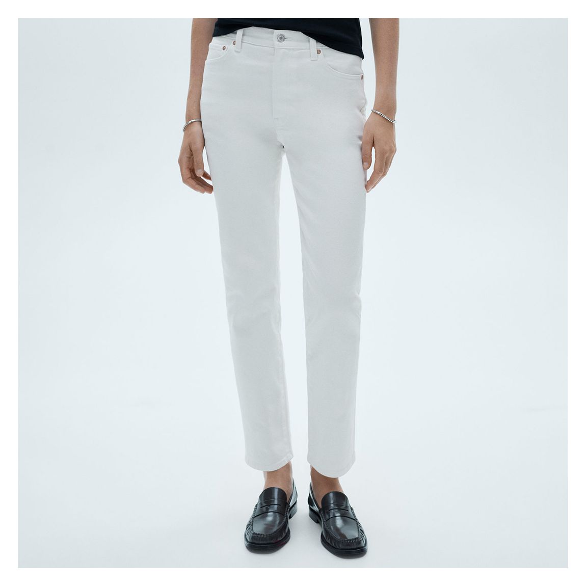 White Claudia Slim-Fit Cropped Jeans main product photo
