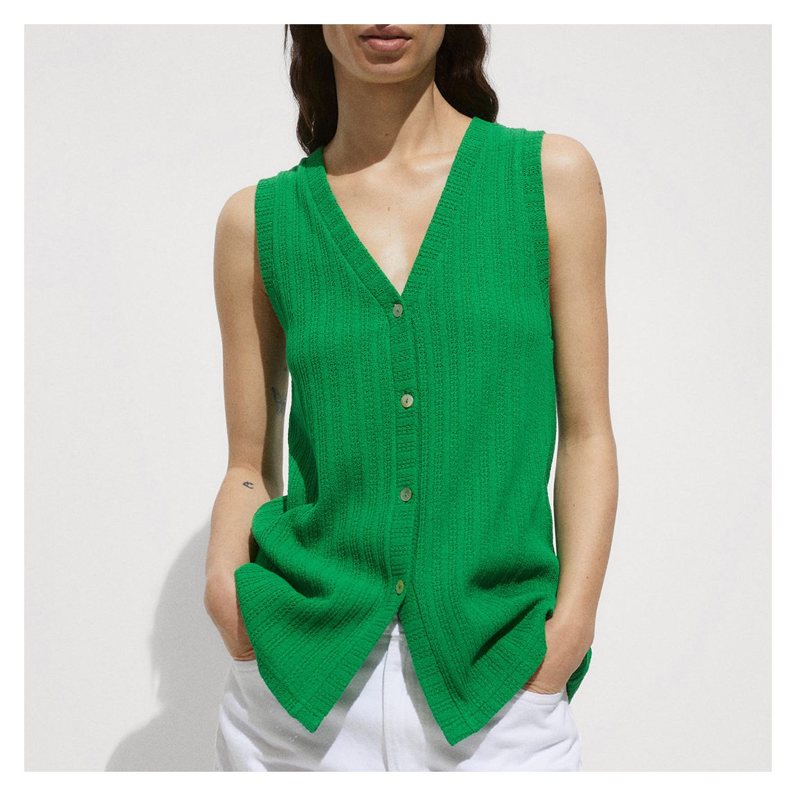 Green Crochet Waistcoat main product photo