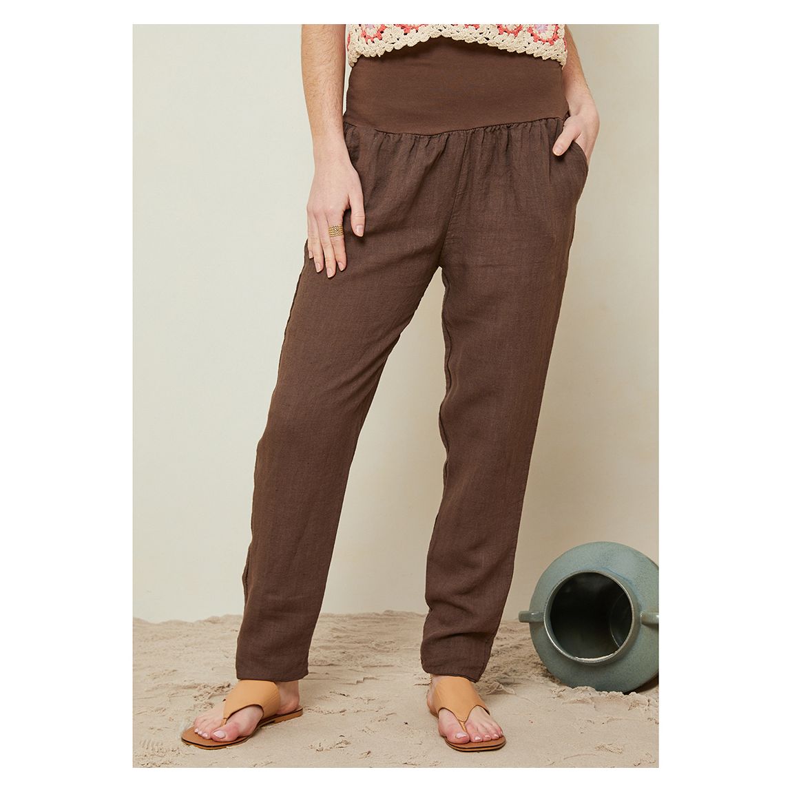 Brown Linen Trouser main product photo