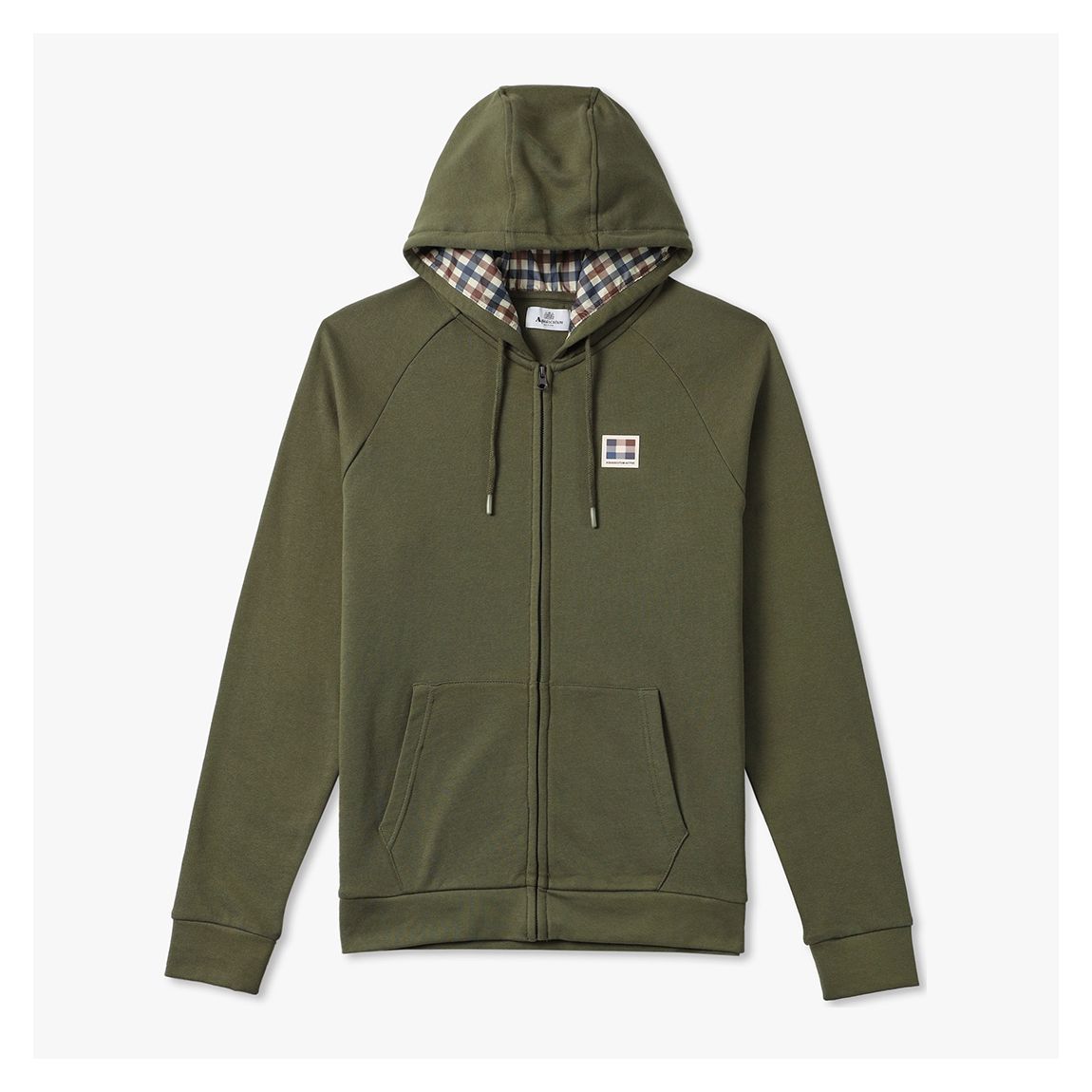 Green Active Patch Full Zip Raglan Hoodie main product photo