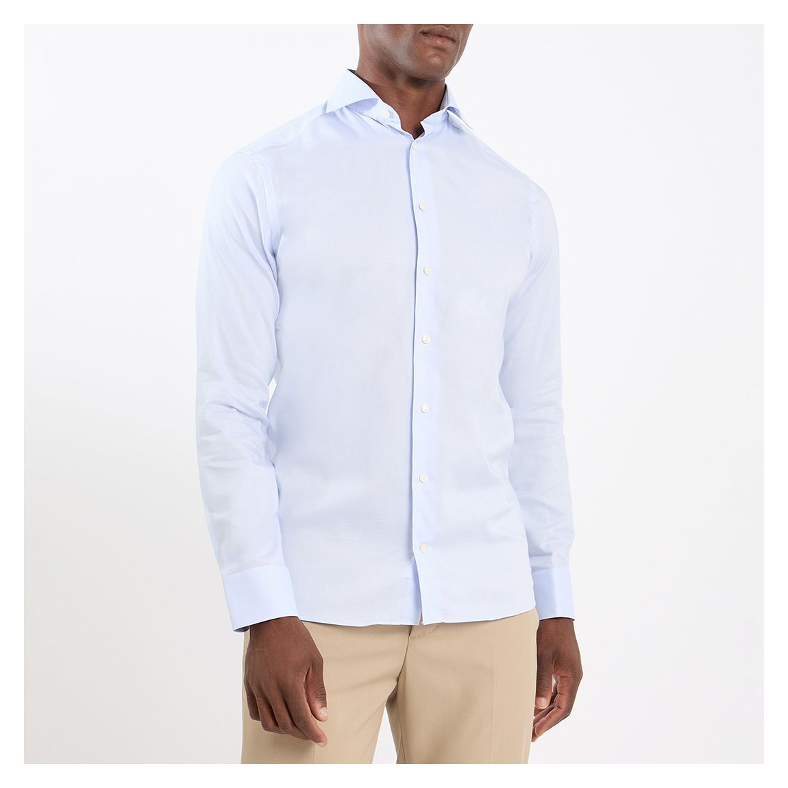 Blue Solid Wrinkle Free Oxford main product photo