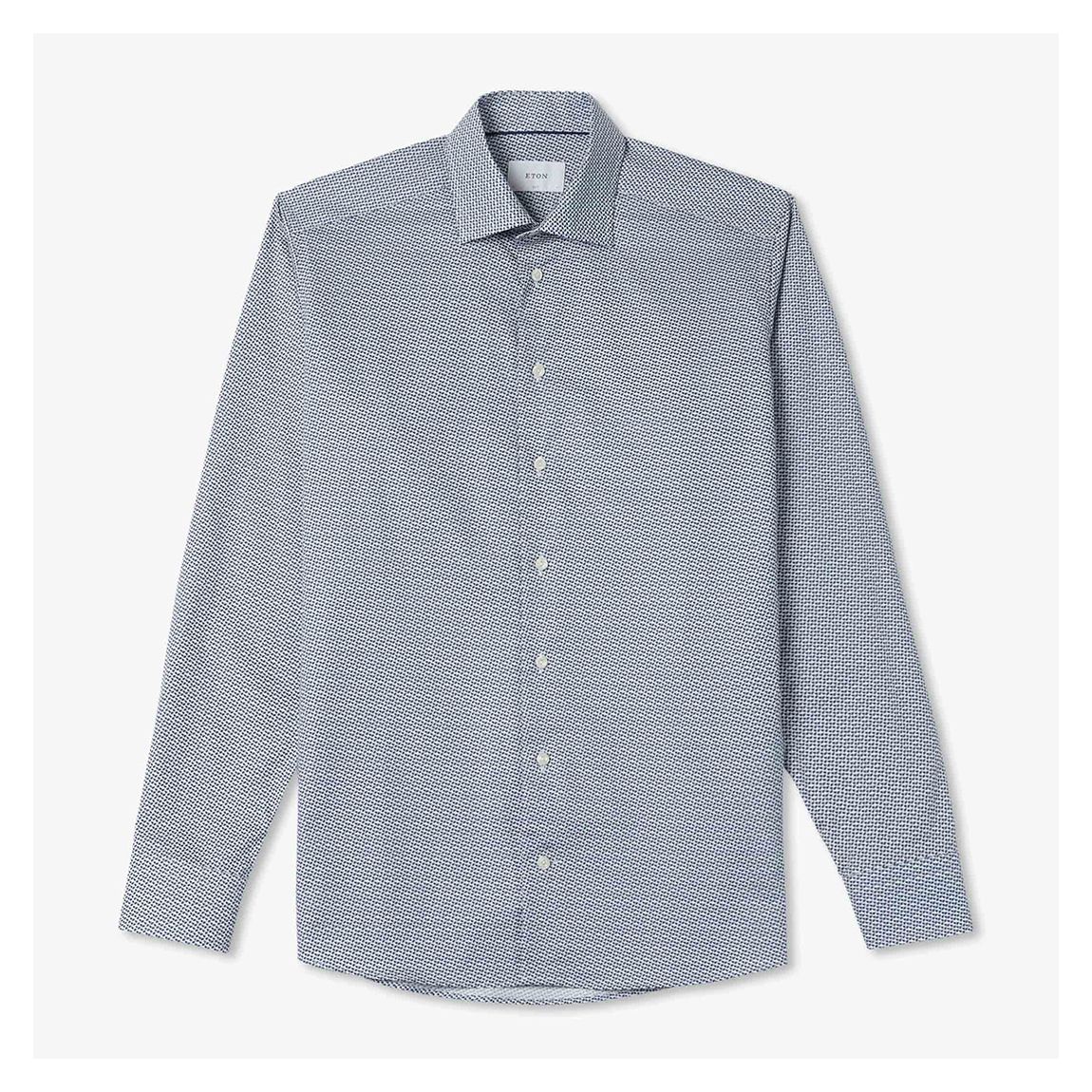 Blue Micro Signature Twill Geometric Effect Shirt main product photo