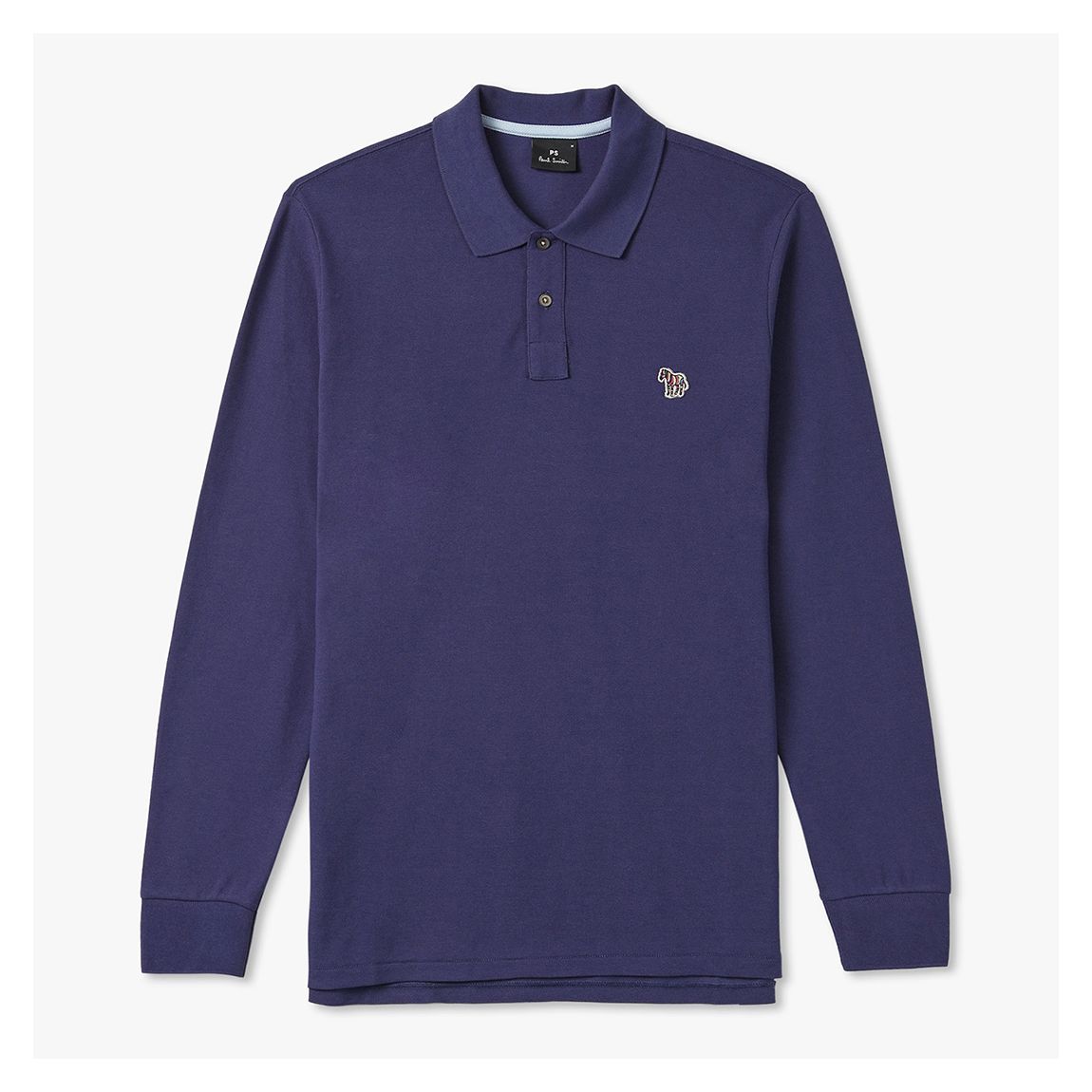 Blue Zebra Long Sleeve Polo Shirt main product photo