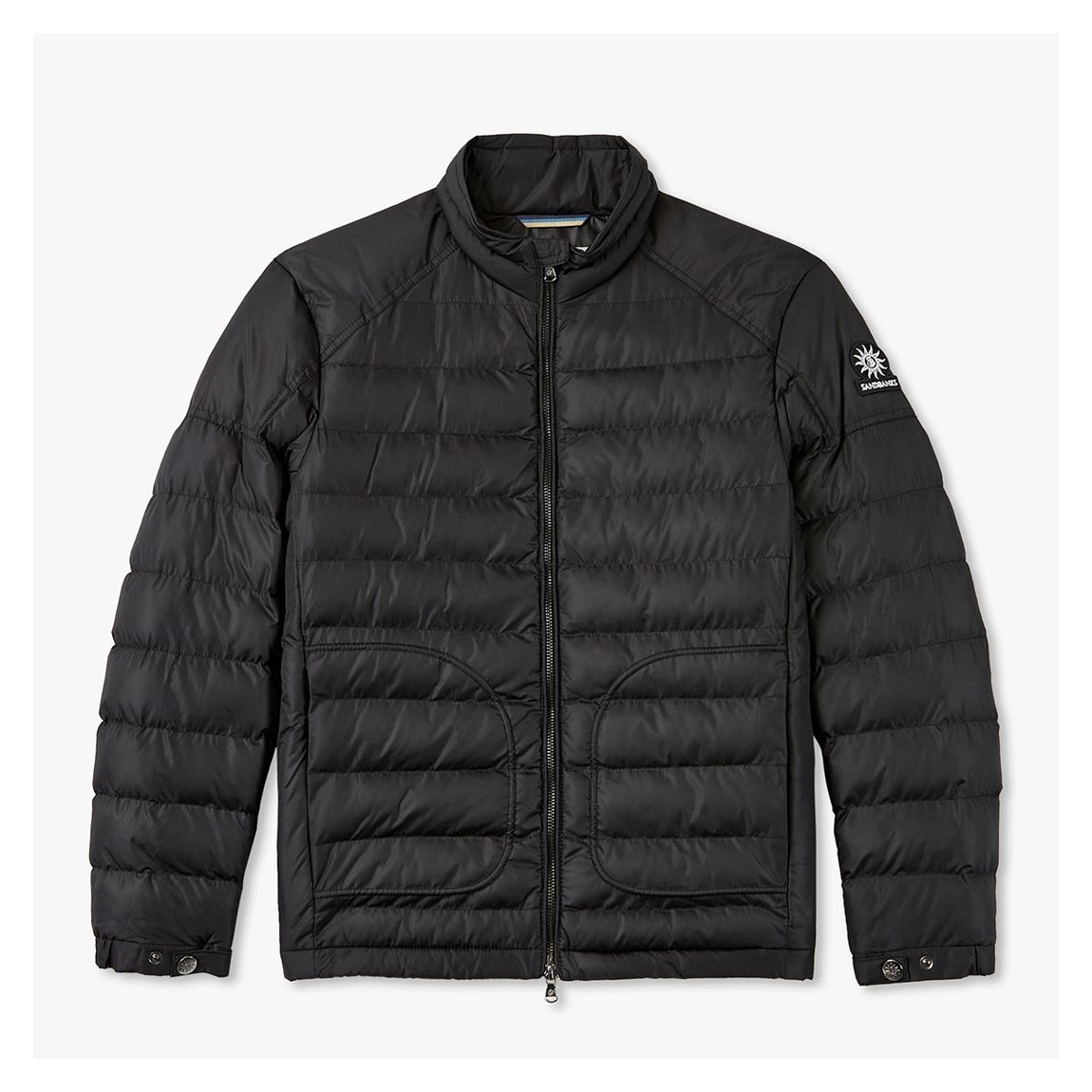 Black Biker Micro Puffer Jacket main product photo