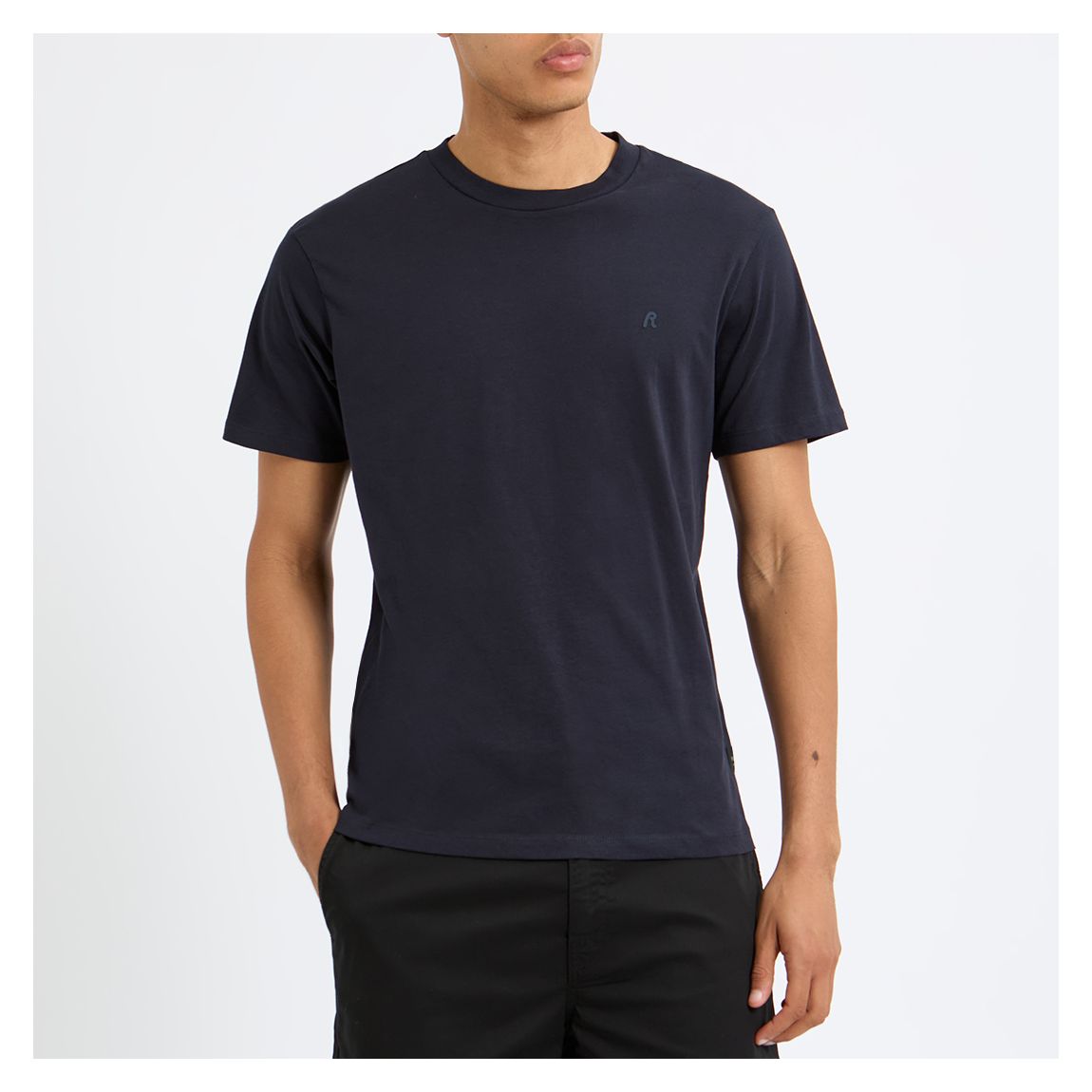 Navy Basic Logo Cotton T-Shirt main product photo