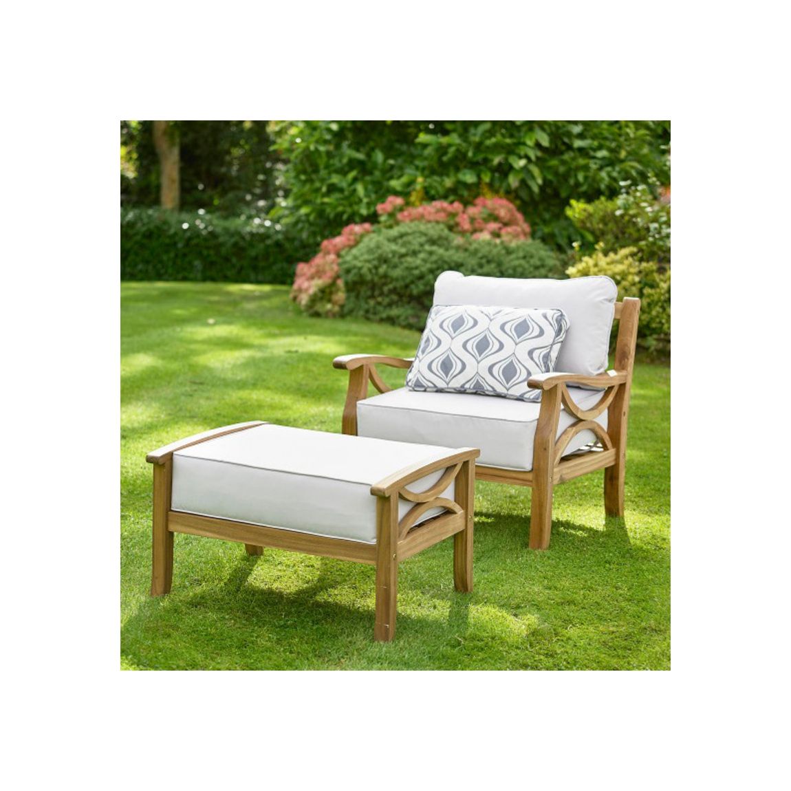 Greenhurst Sorrento Armchair and Footrest Natural main product photo