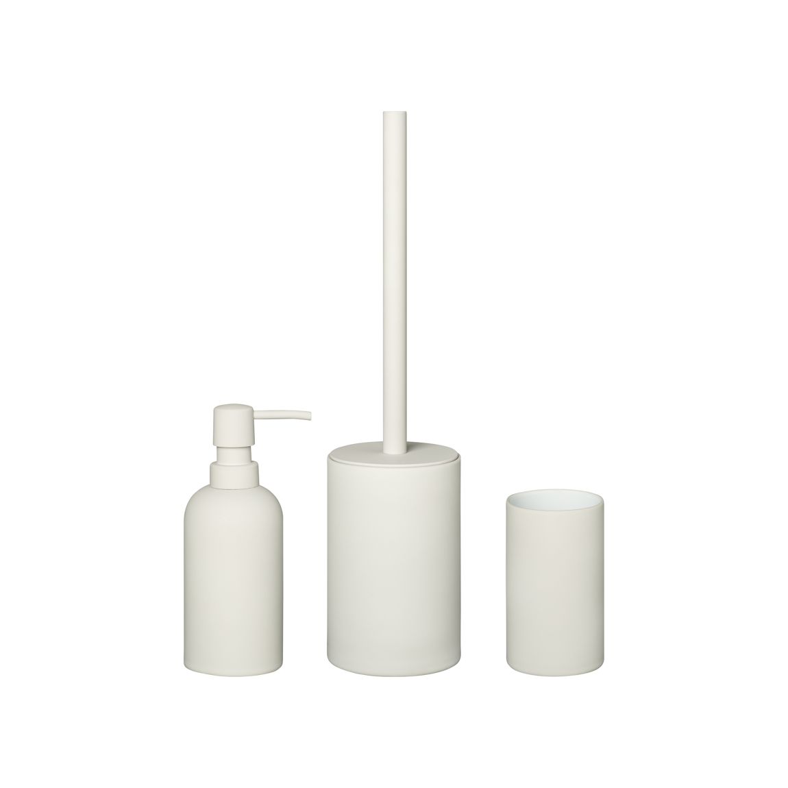 Set of 3 Bathroom Accessories, Cream main product photo
