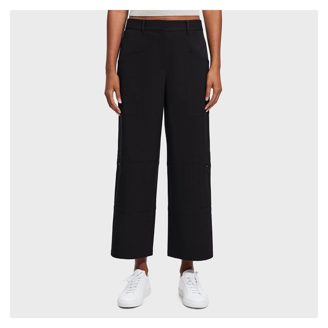 Black Utility Wide Crop Trousers main product photo