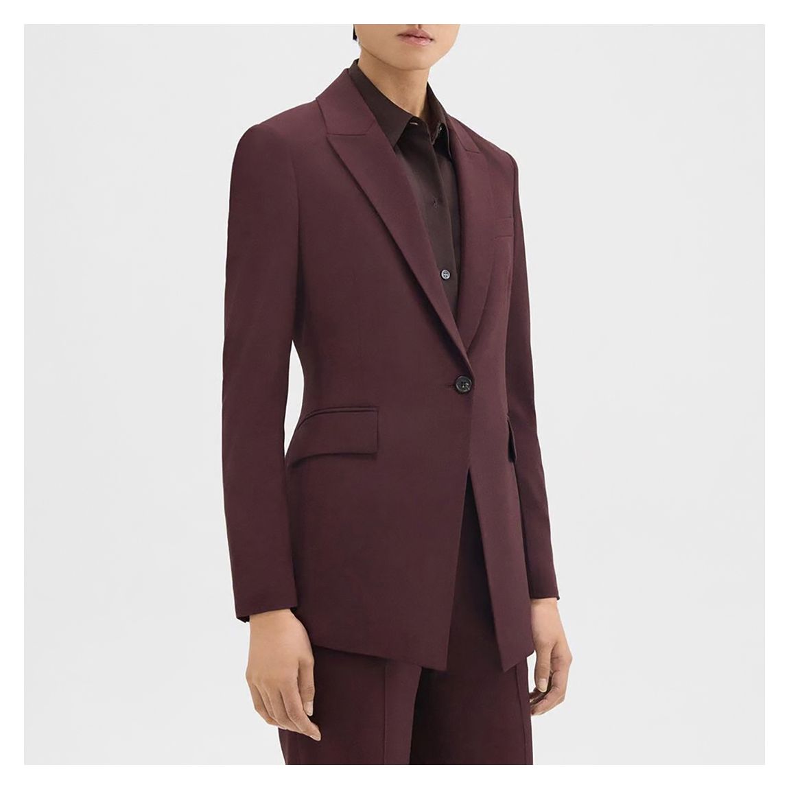 Burgundy Etiennette Wool Blend Blazer main product photo