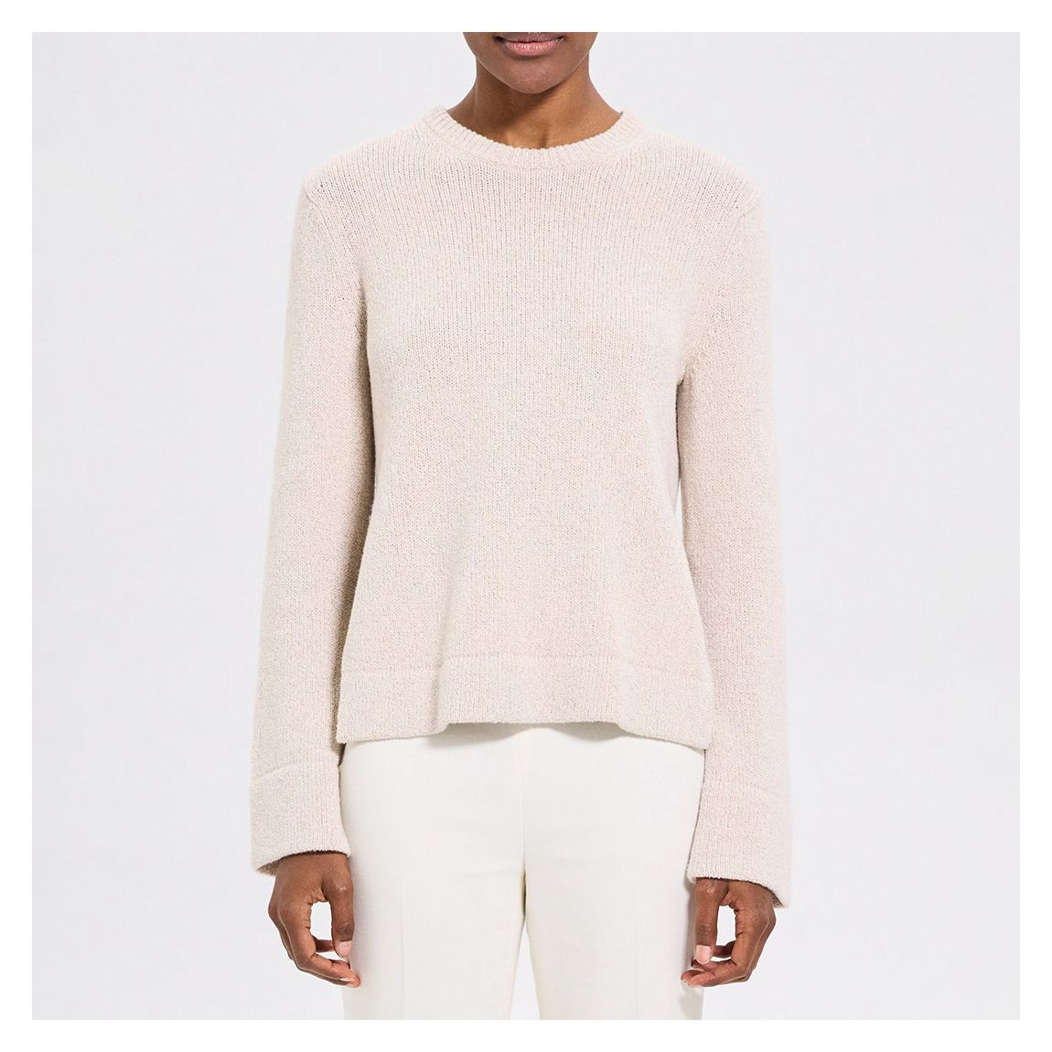Ecru Wool-Cashmere Blend Split Jumper main product photo