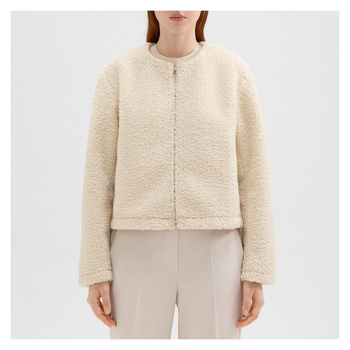 Cream Zip Fleece Jacket main product photo