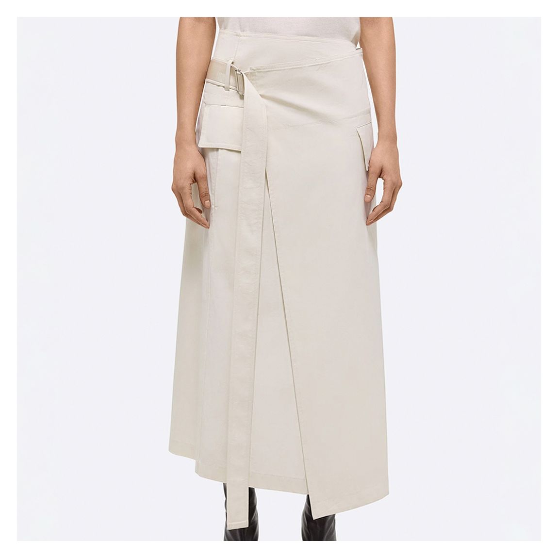 Cream Trench Midi Skirt main product photo