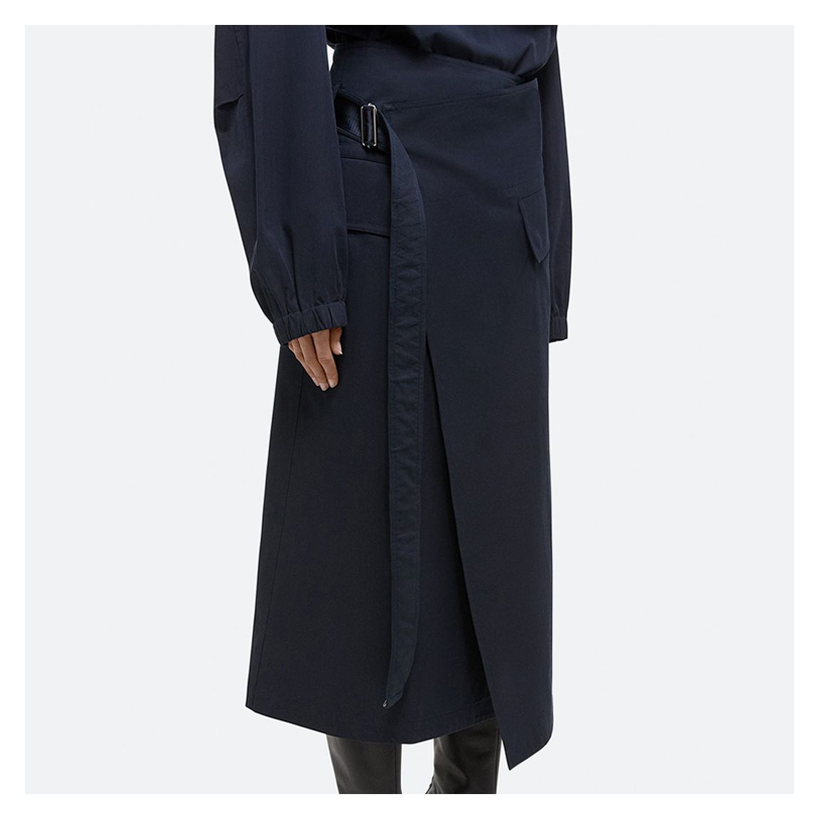 Navy Trench Midi Skirt main product photo