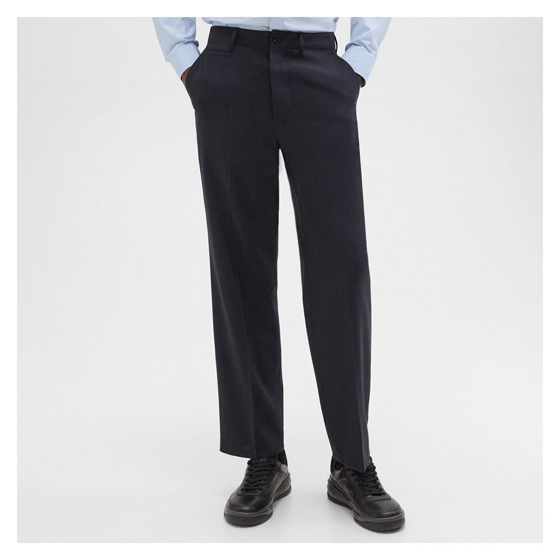 Navy Relaxed Wool Chino Trousers main product photo