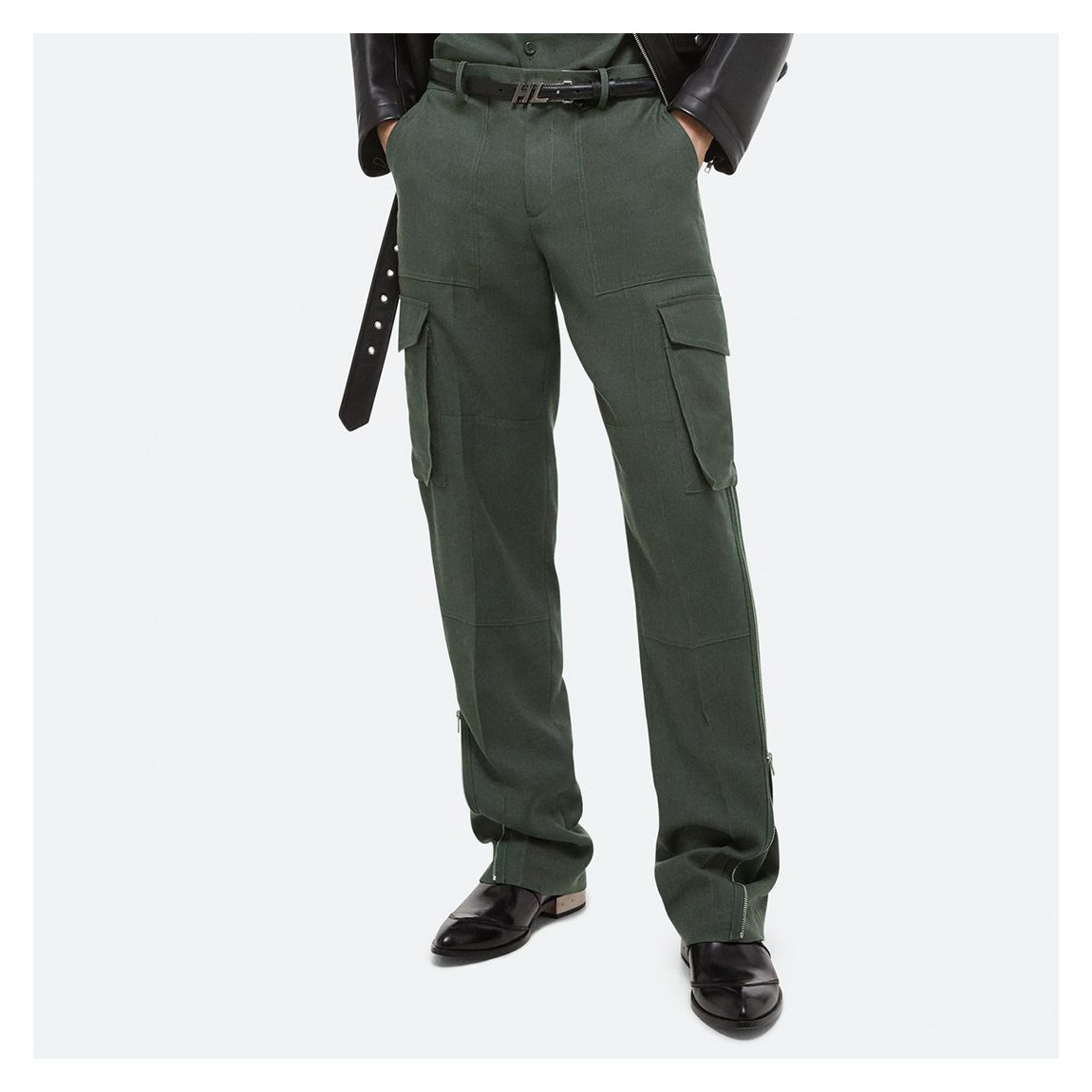 Khaki Cargo Carpenter Zip Trousers main product photo