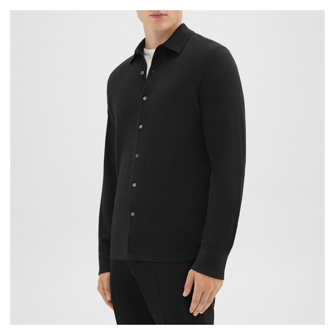 Black Merino Wool Shirt main product photo