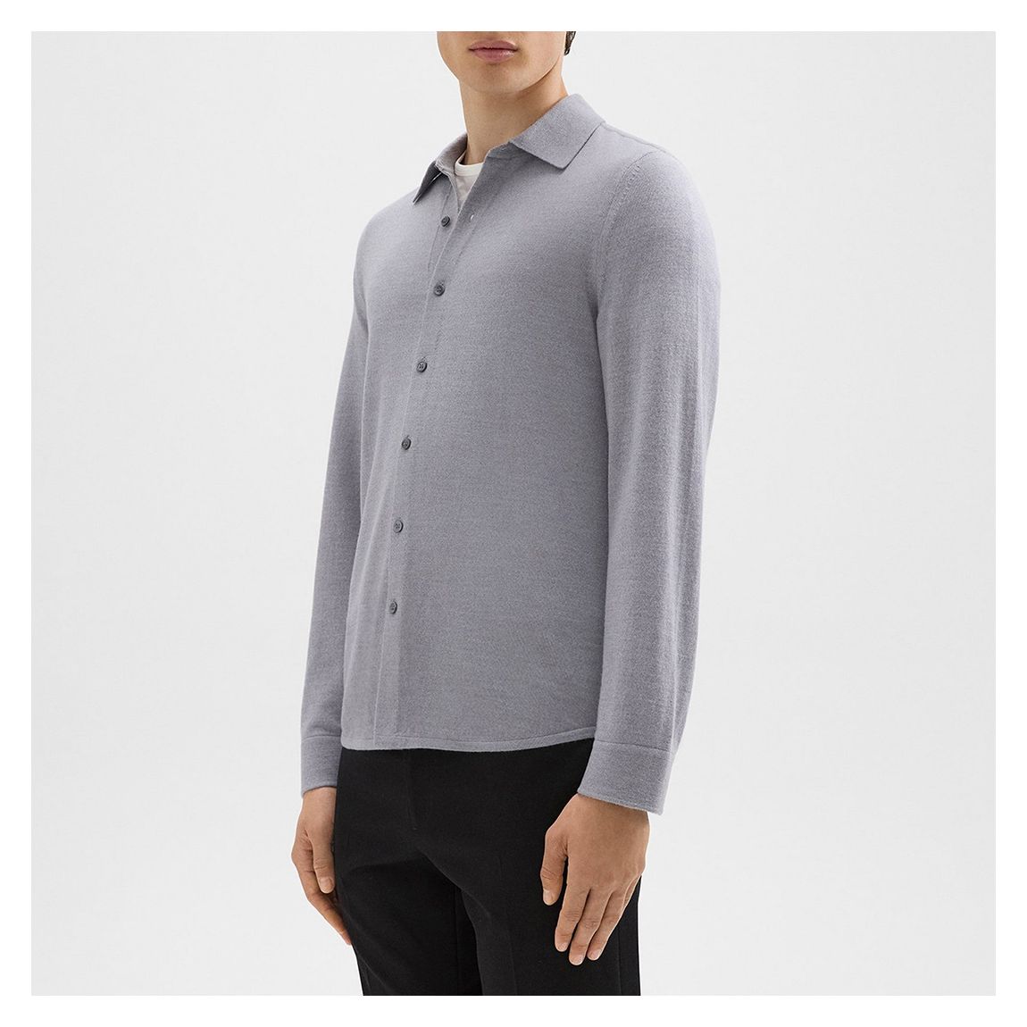 Grey Merino Wool Shirt main product photo