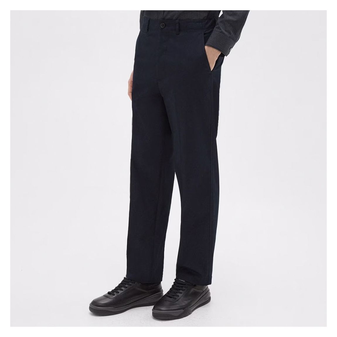 Navy Stretch Twill Straight Trousers main product photo