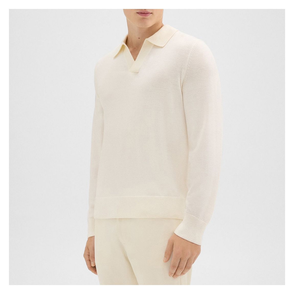 Ecru Briody Merino Wool Polo Top main product photo