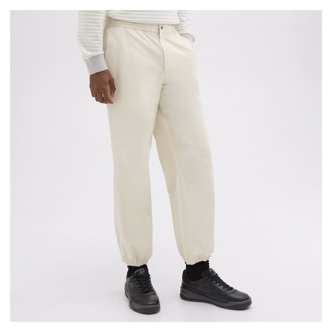 Ecru Cotton Blend Cuffed Joggers main product photo
