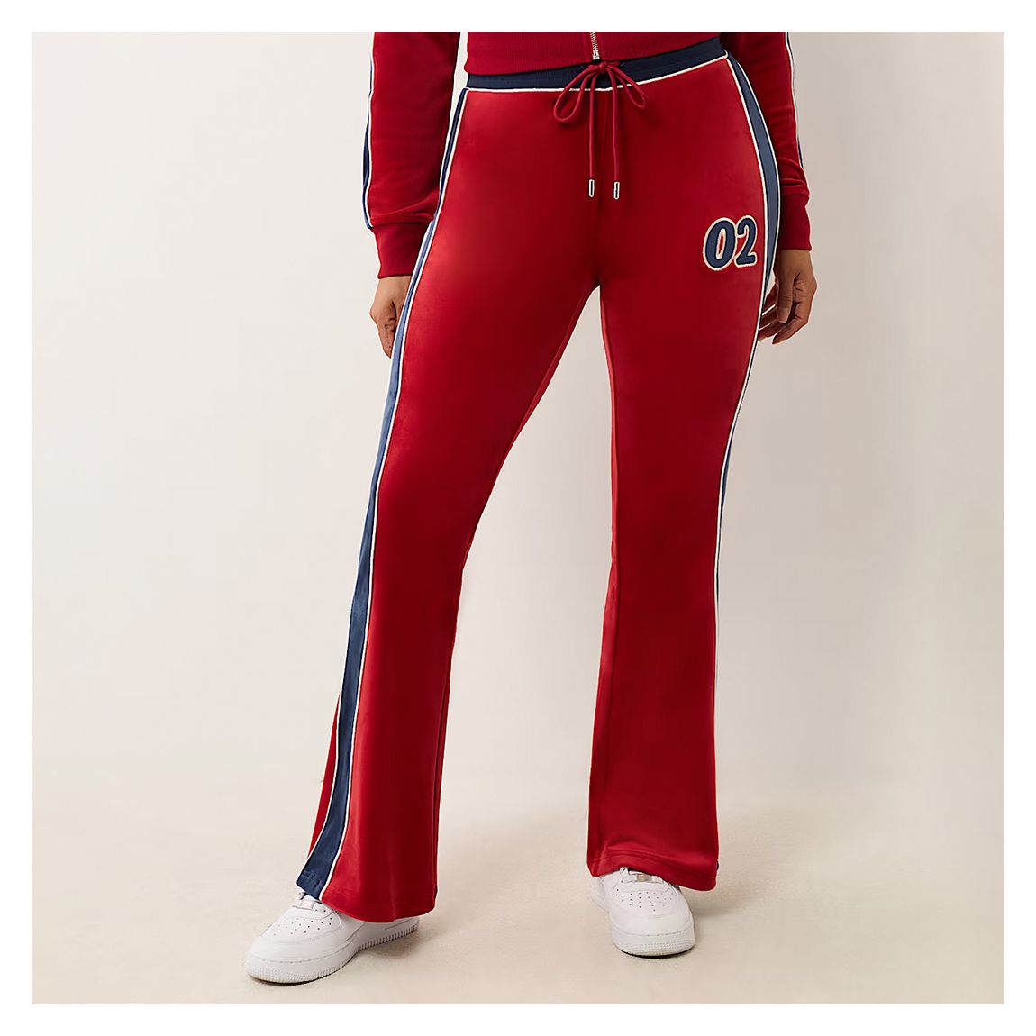 Red Pannelled Bootcut Tracksuit Bottoms main product photo