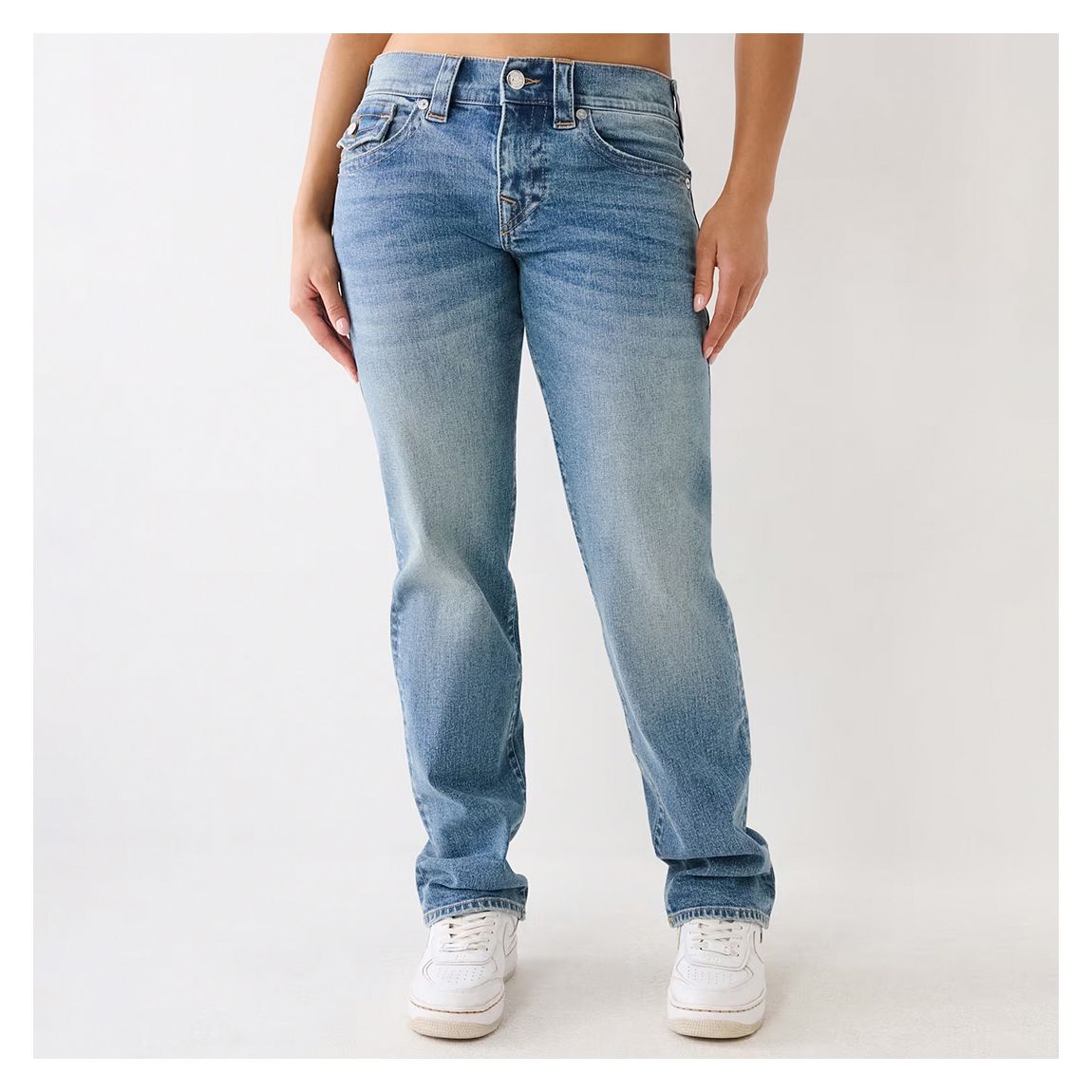 Mid Blue Ricki Relaxed Straight Leg Jean main product photo