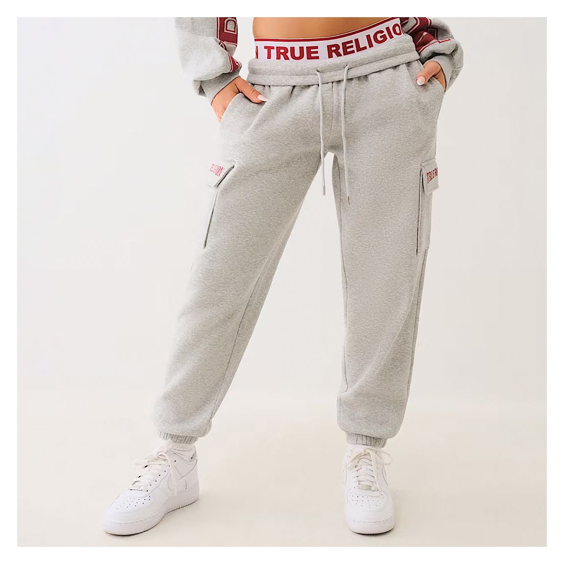 Grey Boyfriend Cargo Joggers main product photo