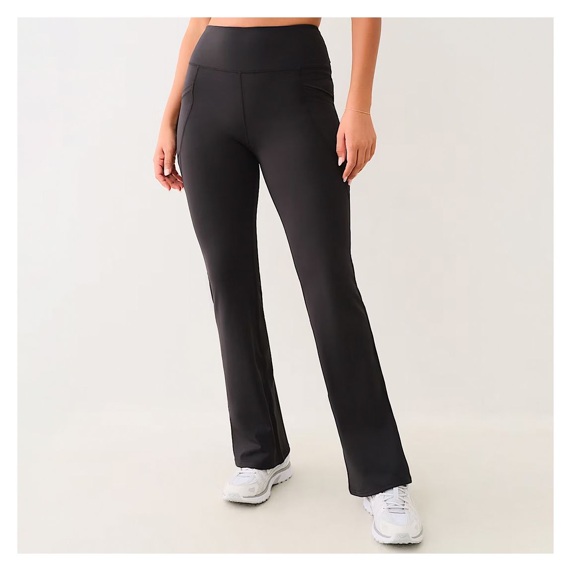 Black Branded Bootcut Leggings main product photo